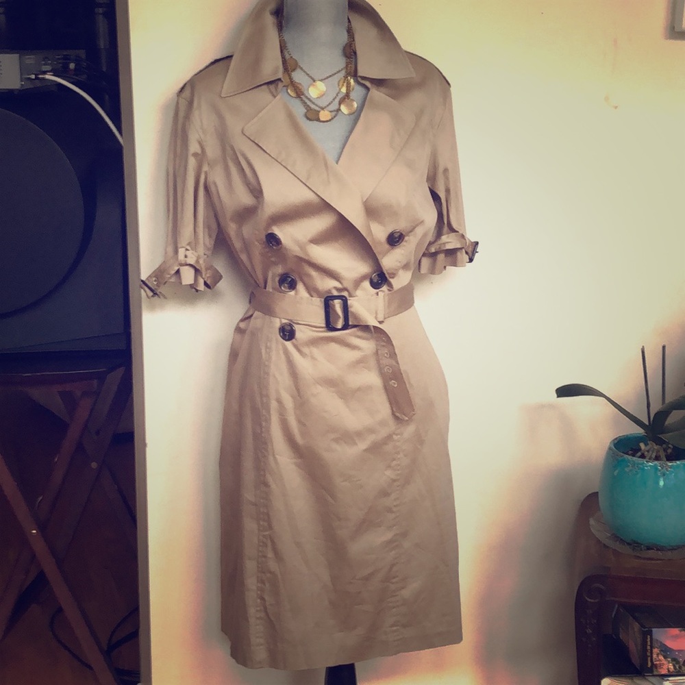 Anne Klein tan belted dress